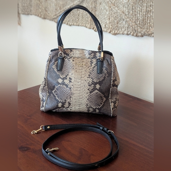 Coach Women's Minetta Multicolor Snakeskin Leather Crossbody - Picture 1 of 17